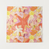 パステル調の海の創造物 タペストリー (正面(横))