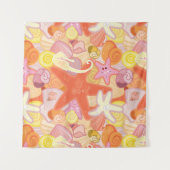 パステル調の海の創造物 タペストリー (正面)