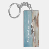 パステル調の海岸のスケッチ キーホルダー (正面左)