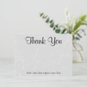 パステル調の灰色の微妙で抽象的な背景の結婚式 サンキューカード (スタンド正面)