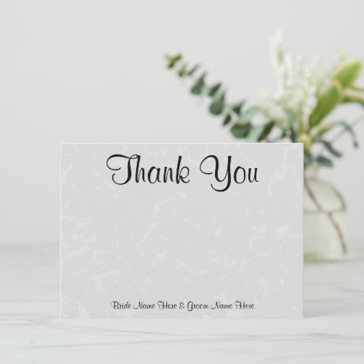 パステル調の灰色の微妙で抽象的な背景の結婚式 サンキューカード (スタンド正面)