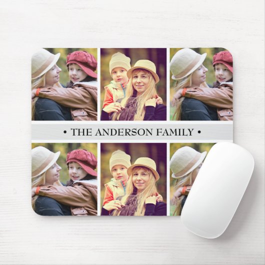 パステル調の灰色6の写真のコラージュのカスタム マウスパッド (マウス)