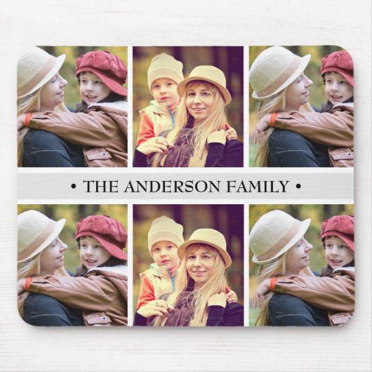 パステル調の灰色6の写真のコラージュのカスタム マウスパッド (正面)