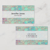 パステル調の無限ケルト結び目模様パターン 名刺 (正面/裏面)