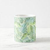 パステル調の熱帯シュロの葉 コーヒーマグカップ (中央)