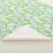 パステル調の熱帯シュロの葉 シェルパブランケット (3/4)