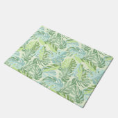 パステル調の熱帯シュロの葉 ドアマット (アングル)