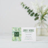 パステル調の熱帯シュロの葉 名刺 (スタンド正面)
