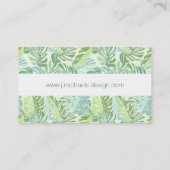 パステル調の熱帯シュロの葉 名刺 (裏面)