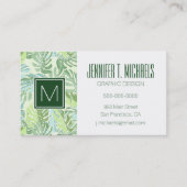 パステル調の熱帯シュロの葉 名刺 (正面)
