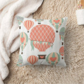 パステル調の熱気の気球の上昇のストライプな枕 クッション (ブランケット)