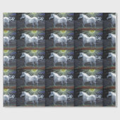 パステル調の白馬のギフト用包装紙 ラッピングペーパー (フラット)