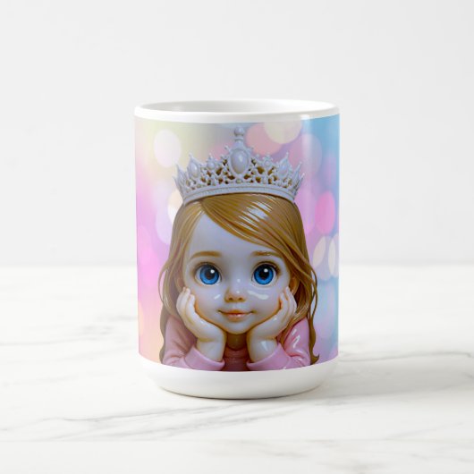 パステル調の磁器のプリンセス コーヒーマグカップ (中央)