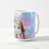 パステル調の磁器のプリンセス コーヒーマグカップ (正面右)