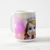 パステル調の磁器のプリンセス コーヒーマグカップ (正面左)