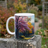 パステル調の秋の田舎道の水彩画 コーヒーマグカップ