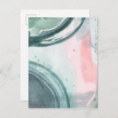 パステル調の筆記者-水彩画 ポストカード (正面/裏面)