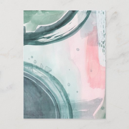 パステル調の筆記者-水彩画 ポストカード (正面)