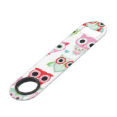 パステル調の粉色のフクロウの背景 スピード栓抜き (裏面アングル)