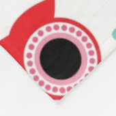 パステル調の粉色のフクロウの背景 フリースブランケット (角)