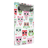 パステル調の粉色のフクロウの背景 ミニクリップボード (アングル)