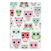 パステル調の粉色のフクロウの背景 ミニクリップボード (裏面)