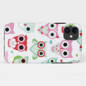 パステル調の粉色のフクロウの背景 Case-Mate iPhoneケース (裏面(横))