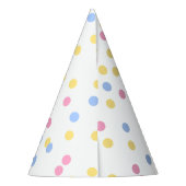 パステル調の紙吹雪のパーティーの帽子 パーティーハット (裏面)