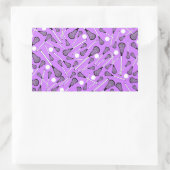 パステル調の紫色のラクロスはパターンを付けます 長方形シール (バッグ)