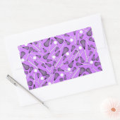パステル調の紫色のラクロスはパターンを付けます 長方形シール (封筒)