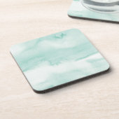 パステル調の緑の水彩画の洗浄絵画のコースターセット コースター (左側)