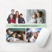 パステル調の緑4の写真のコラージュのカスタム マウスパッド (マウス)