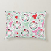 パステル調の花のフクロウの背景パターン アクセントクッション (裏面)