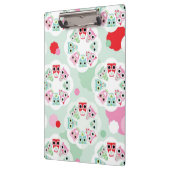 パステル調の花のフクロウの背景パターン クリップボード (左)