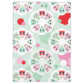 パステル調の花のフクロウの背景パターン クリップボード (裏面)