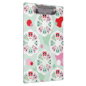 パステル調の花のフクロウの背景パターン クリップボード (右)