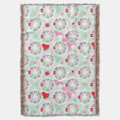 パステル調の花のフクロウの背景パターン スローブランケット (正面縦)