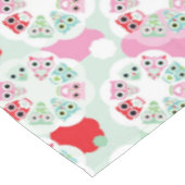 パステル調の花のフクロウの背景パターン テーブルクロス (アングル)