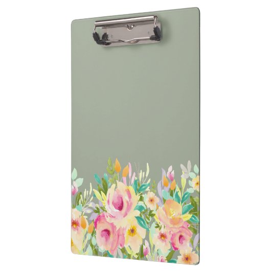 パステル調の花の花屋のスタイリストビジネスクリップボード クリップボード (左)
