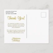 パステル調の花の金ゴールドフレームの結婚式は写真感謝していしています ポストカード (裏面)