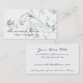 パステル調の花柄かつる植物のデザインの枝名刺 名刺 (正面/裏面)