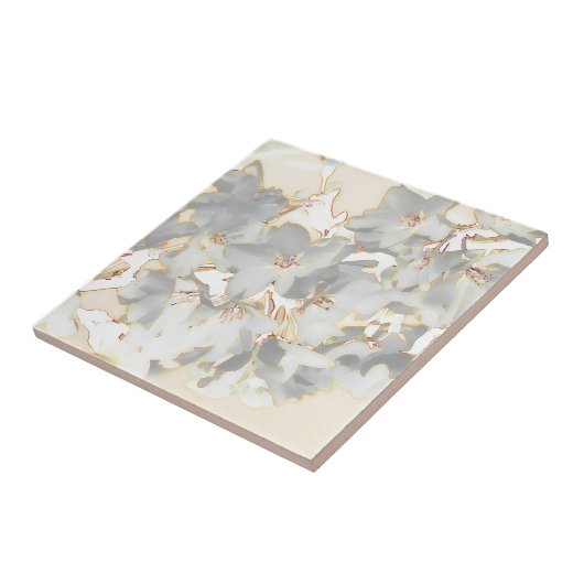 パステル調の花柄 タイル (側面)