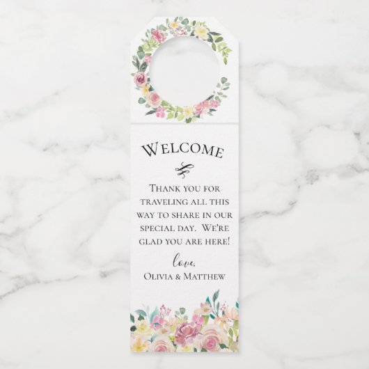 パステル調の花花束 ボトルネックタグ (正面)