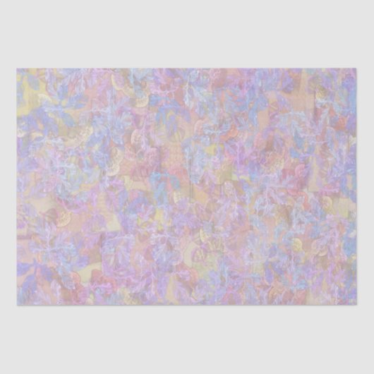 パステル調の葉によって大理石模様をつけられるプリントのティッシュペーパー 薄葉紙 (正面)