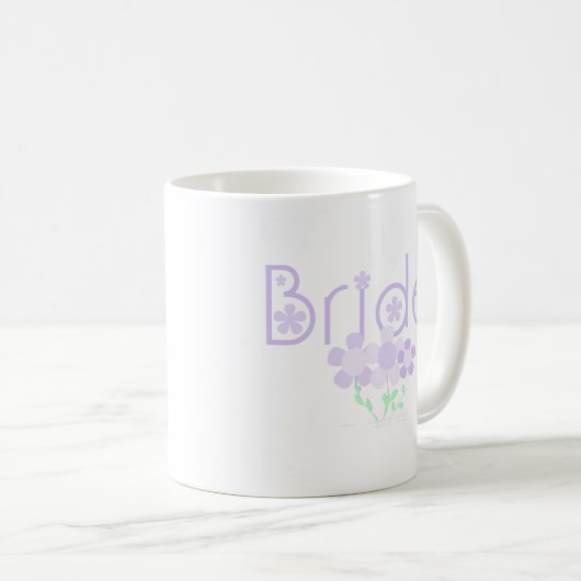 パステル調の薄紫の花の花嫁 コーヒーマグカップ (正面右)