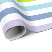 パステル調の虹および白のストライプ ラッピングペーパー (ロールコーナー)