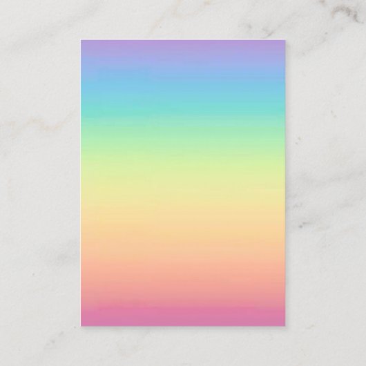 パステル調の虹のグラデーションなイヤリングのジュエリーの表示カード 名刺 (裏面)