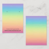 パステル調の虹のグラデーションなイヤリングのジュエリーの表示カード 名刺 (正面/裏面)