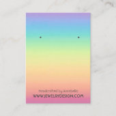 パステル調の虹のグラデーションなイヤリングのジュエリーの表示カード 名刺 (正面)