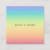 パステル調の虹のグラデーションな顧客の紹介カード スクエア名刺 (正面)